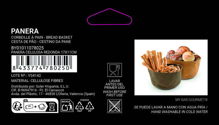 My Bar Panera Redonda de Celulosa 17 cm x 11 cm (24 Unidades) My Bar Panera Redonda de Celulosa 17 cm x 11 cm (24 Unidades)