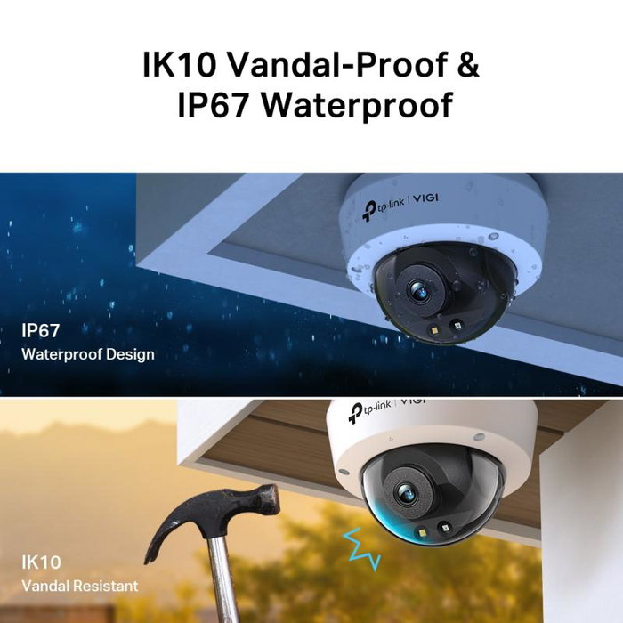 TP-Link VIGI C240 (4 mm) Cámara IP de vigilancia domo PTZ antivandálica 4 MP