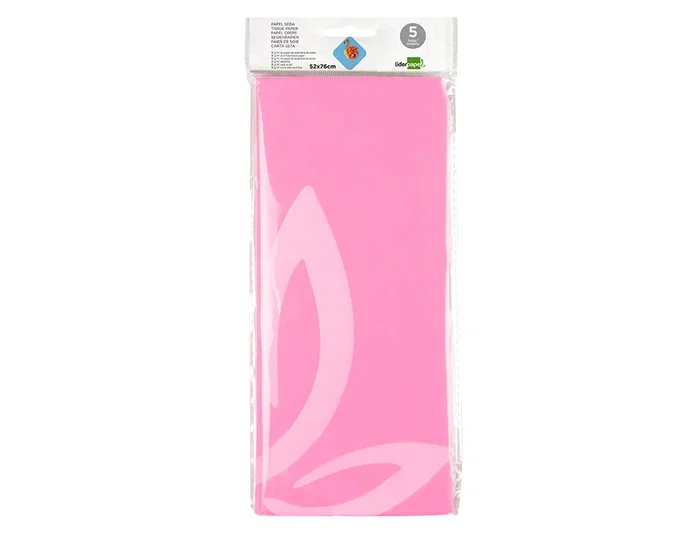 Liderpapel Papel Seda 52x76cm 18g/m2 Rosa Bolsa 5 Hojas
