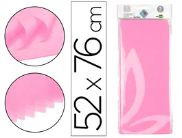 Liderpapel Papel Seda 52x76cm 18g/m2 Rosa Bolsa 5 Hojas