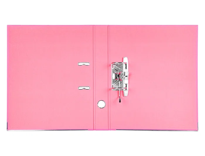 Liderpapel Archivador de Palanca Folio Documenta Forrado PVC Rado Lomo 52 mm Rosa con Compresor Metálico
