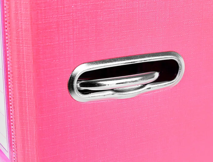 Liderpapel Archivador de Palanca Folio Documenta Forrado PVC Rado Lomo 52 mm Rosa con Compresor Metálico