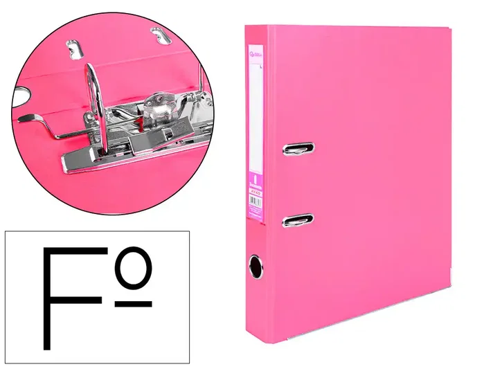 Liderpapel Archivador de Palanca Forrado PVC Rosa 52 mm Folio Liderpapel Archivador de Palanca Forrado PVC Rosa 52 mm Folio