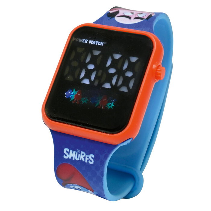 Lexibook Reloj Digital LED Pitufos para Niños con Correa Ajustable