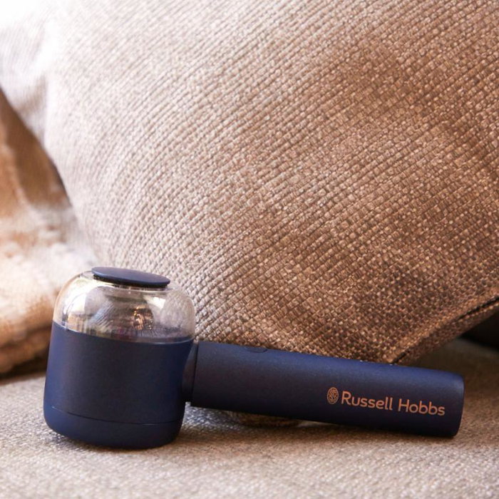 Russell Hobbs Quitapelusas Eléctrico para Ropa, Azul, Modelo 27660-56, 2 Velocidades, Boquillas Intercambiables, Depósito Extraíble