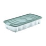 Mondex Caja Almacenaje Bajo Cama con Tapa Doble Cierre 31L Ruedas Polipropileno Resistente 79x39x16cm