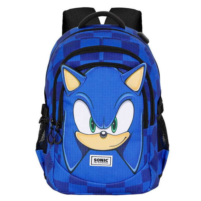 Sonic The Hedgehog Mochila Running PLUS Sight 32L, 3 Compartimentos, USB, Ripstop, Azul