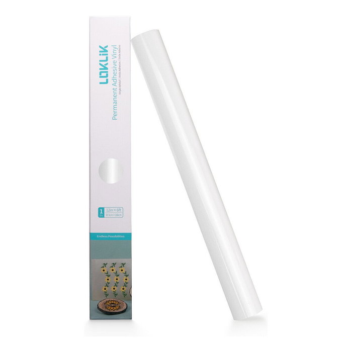 LOKLiK Europe Vinilo de Termotransferencia Brillante Blanco 30,5 x 180 cm