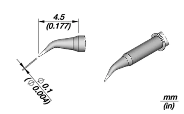 JBC TOOLS Punta Nano cono acodado 0,1mm C115118