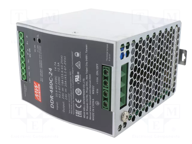 MEAN WELL DDR-480C-24 Convertidor DC/DC 480W 24V DC
