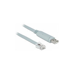 DeLOCK Adaptador USB 2.0 Typ-A a RS-232 RJ45 5 m Gris