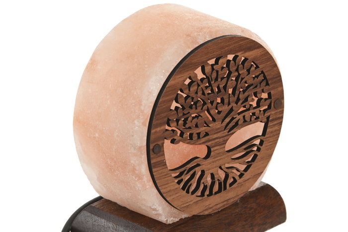 DKD Home Decor Lámpara de Sobremesa de Sal del Himalaya Árbol de la Vida
