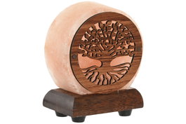 DKD Home Decor Lámpara de Sobremesa de Sal del Himalaya Árbol de la Vida