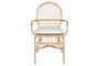 DKD Home Decor Silla Indonesia 1c24 Natural Blanco Ratán con Cojín 60 x 90 x 57 cm