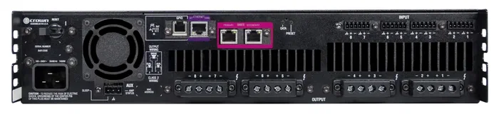CROWN Amplificador de potencia de ocho canales 600W @ 4Ω con Dante/AES67