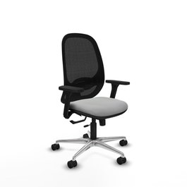 PIQUERAS Y CRESPO Silla de oficina Cilanco con mecanismo Sincro/Traslack Gris claro y Negro
