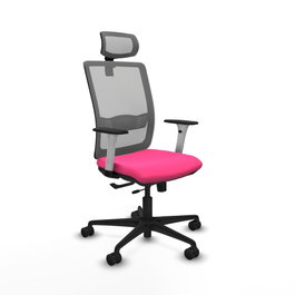 PIQUERAS Y CRESPO Silla de oficina Haches Rosa y Gris