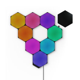 Nanoleaf Shapes Hexagons Ultra Black Edition Kit Inicio 9 Paneles LED Inteligentes RGB, Control Táctil y Música - Edición Limitada