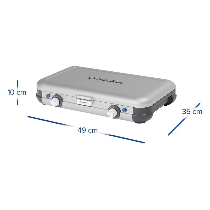 CAMPINGAZ Parrilla Portátil Grill & Go Caravan, Cocina de Camping 2 Zonas, 4000 W, Negro/Gris/Plata, 5.4 kg, con Funda