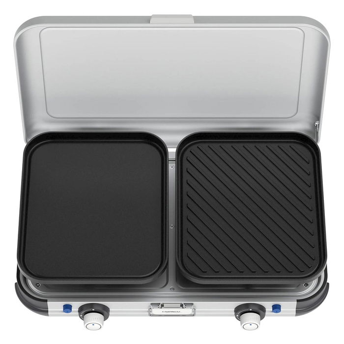 CAMPINGAZ Parrilla Portátil Grill & Go Caravan, Cocina de Camping 2 Zonas, 4000 W, Negro/Gris/Plata, 5.4 kg, con Funda