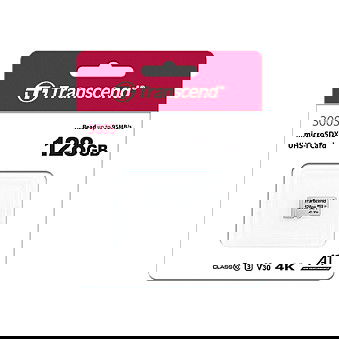 Transcend 300S Tarjeta MicroSDXC de 128 GB Clase 10 U3 V30 con Adaptador, Velocidad de Lectura de 95 MB/s