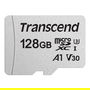 Transcend 300S Tarjeta MicroSDXC de 128 GB Clase 10 U3 V30 con Adaptador, Velocidad de Lectura de 95 MB/s