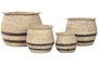 DKD Home Decor Set de 4 Maceteros de Fibra Trenzada Natural