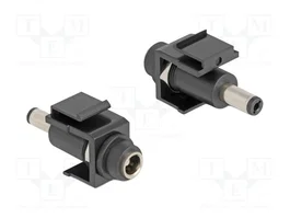 DeLOCK Módulo Keystone DC 5,5 x 2,5 mm hembra a DC 5,5 x 2,1 mm macho negro