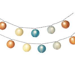 Lumineo - Guirnalda Solar de Colores para Exterior, 10 LEDs Blanco Cálido, 4.5 Metros de Longitud, Luz Fija, Encendido Automático, 3m Cable, Panel Solar y Batería Incluidos