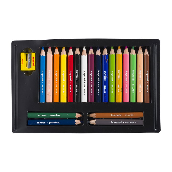 Bruynzeel Estuche de 20 lápices de color Kids cortos/gruesos