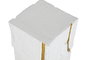 DKD Home Decor Pedestal MDF Moderno Rugoso Blanco y Dorado