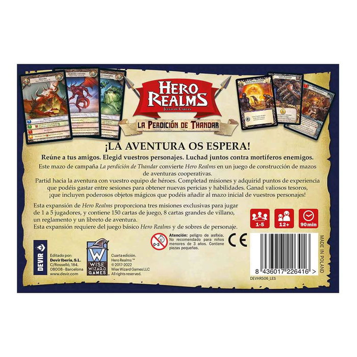 Devir Hero Realms: La Perdición Expansión Cooperativa Juego de Cartas 1-5 Jugadores 12+ Años Devir Hero Realms: La Perdición Expansión Cooperativa Juego de Cartas 1-5 Jugadores 12+ Años