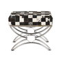 DKD Home Decor Descalzadora de Acero y Piel con Diseño de Rombos