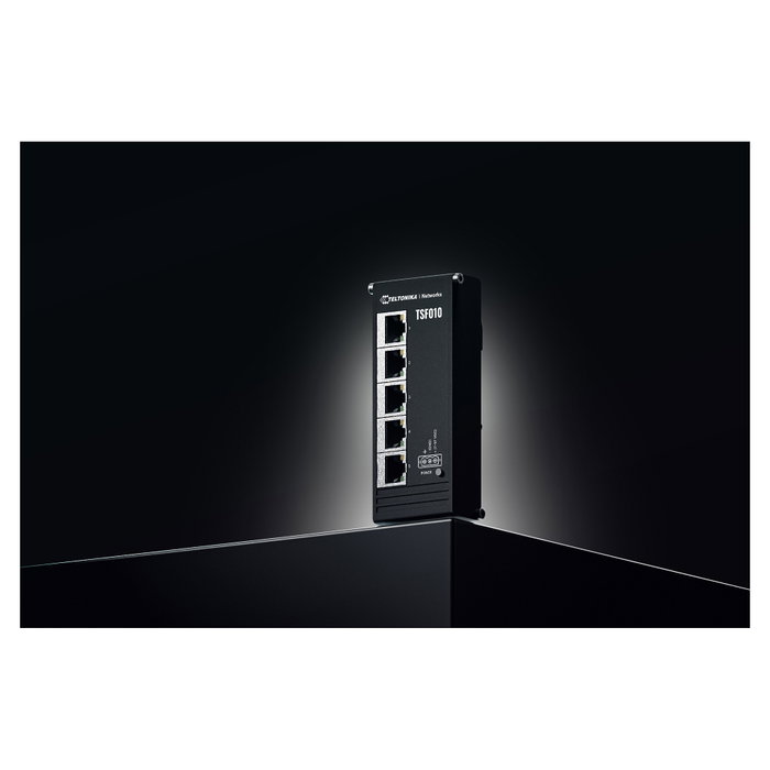 Teltonika Switch Industrial TSF010 No Administrado, 5 Puertos Fast Ethernet (10/100) 10 Gbit/s, Montaje en Rail DIN, IP30, Negro