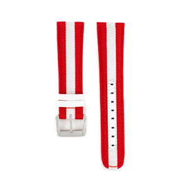 Lacoste Correa Multicolor 22mm con Rayas Rojo y Blanco