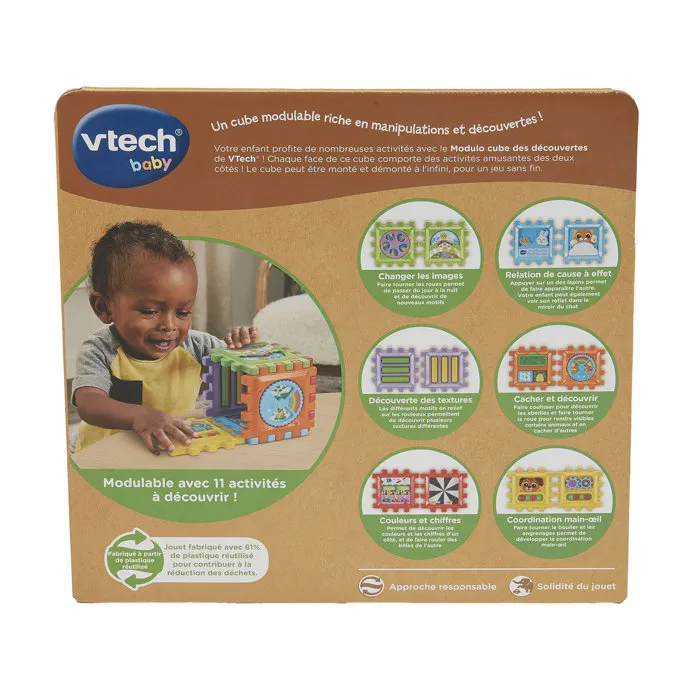 Vtech Baby Módulo Cubo de Descubrimiento - Plástico Reutilizado, Multicolor - VTE3417766228055