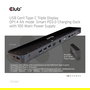 Club3D USB Gen1 Type-C Triple Display DP1.4 Alt mode Smart PD3.0 Charging Dock con fuente de 100W, 5xUSB3/DP/HDMI/VGA/LAN