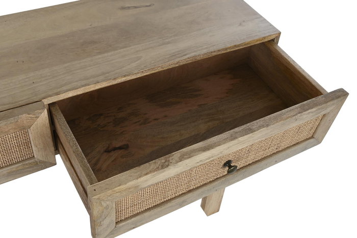 DKD Home Decor Consola de Mango y Ratán Marrón y Natural DKD Home Decor Consola de Mango y Ratán Marrón y Natural