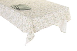 DKD Home Decor Set de 5 Manteles de Algodón 150x150 cm Verde