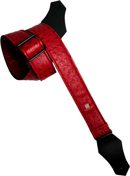 GETM Correa Guitarra/Bajo Ostrich Burgundy Polipiel Nailon Piel
