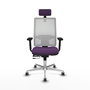 PIQUERAS Y CRESPO Silla de oficina Horna con mecanismo Sincro/Traslack, Morado y Blanco
