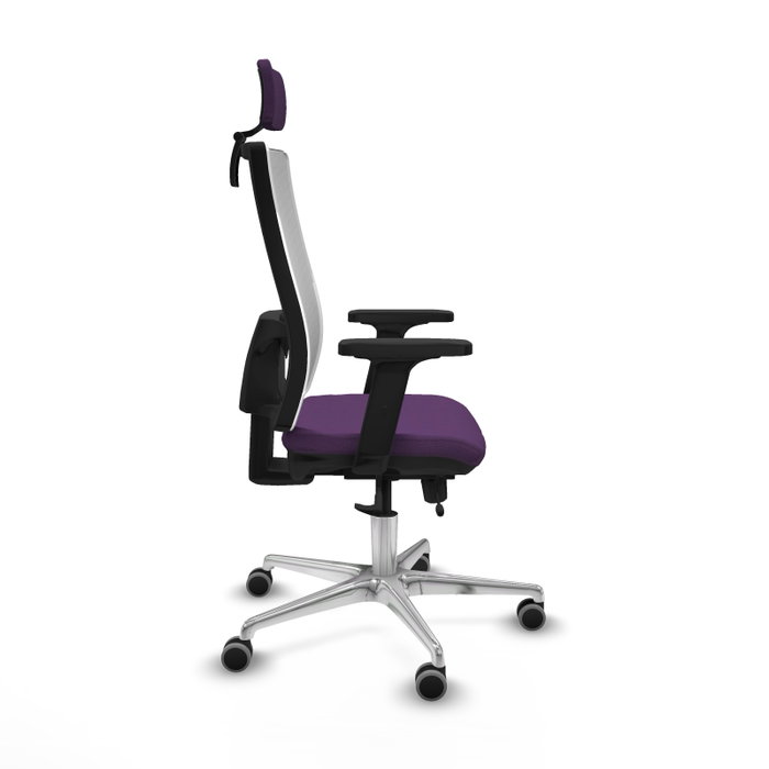PIQUERAS Y CRESPO Silla de oficina Horna con mecanismo Sincro/Traslack, Morado y Blanco