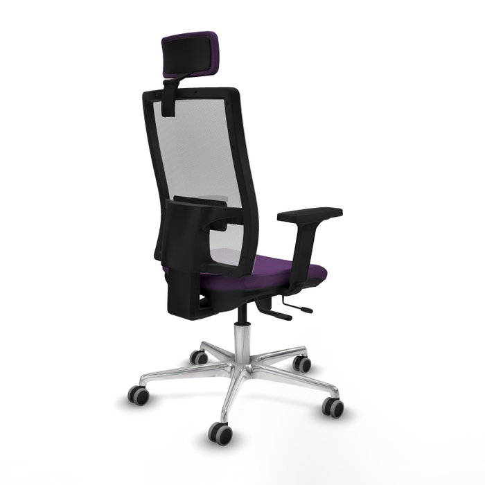 PIQUERAS Y CRESPO Silla de oficina Horna con mecanismo Sincro/Traslack, Morado y Blanco