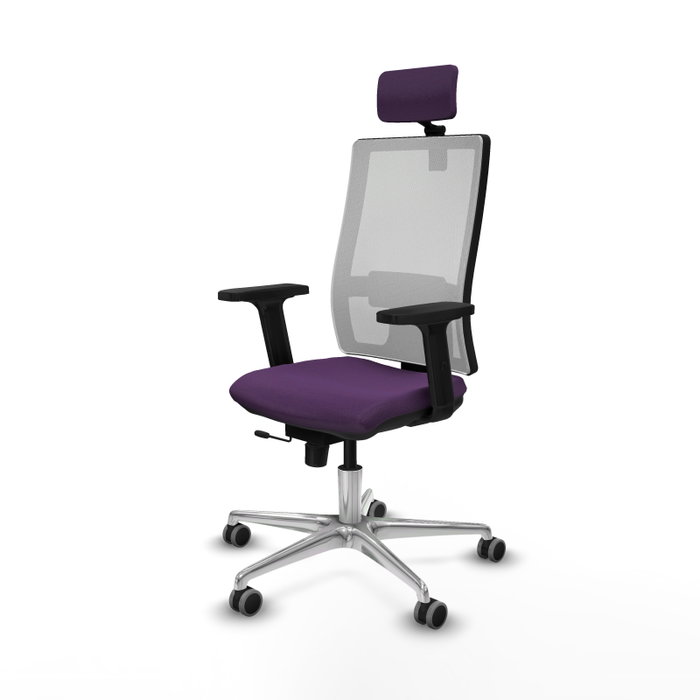 PIQUERAS Y CRESPO Silla de oficina Horna con mecanismo Sincro/Traslack, Morado y Blanco
