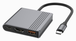 Gembird Hub USB Tipo C A-CM-COMBO3-05 Gris