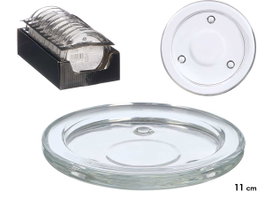 GIFTDECOR Base Portavelas Cristal Redondo 11cm