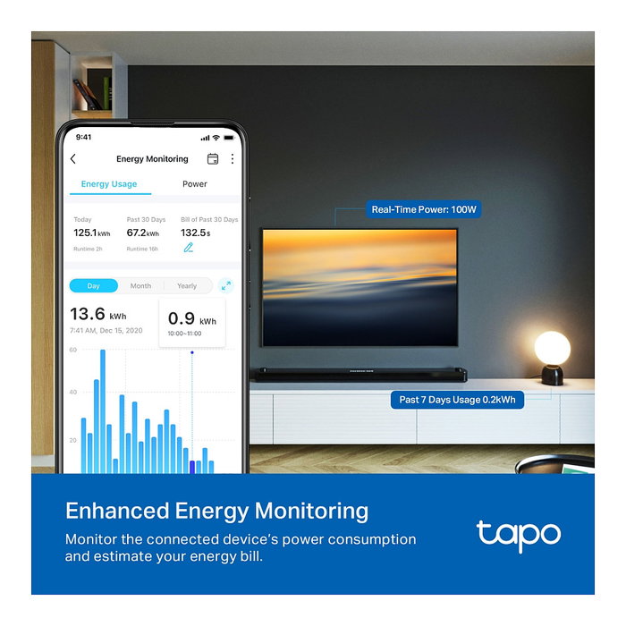 TP-Link Tapo P110M Mini Smart Wi-Fi Socket Enchufe Inteligente Blanco Compatible Alexa Google Home TP-Link Tapo P110M Mini Smart Wi-Fi Socket Enchufe Inteligente Blanco Compatible Alexa Google Home