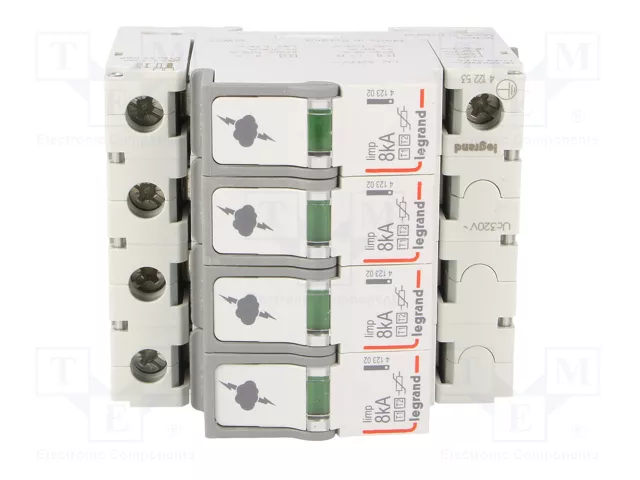 LEGRAND Limitador de sobretensiones Tipo 1+2 de 4 polos, 8kA, 320VAC