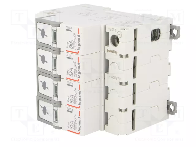 LEGRAND Limitador de sobretensiones Tipo 1+2 de 4 polos, 8kA, 320VAC