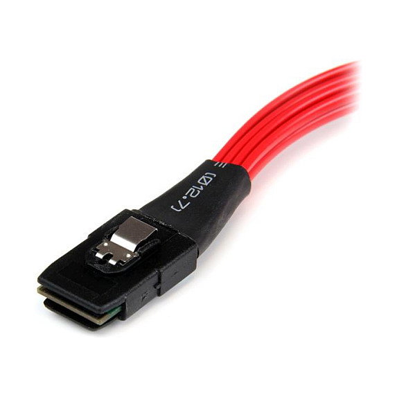 StarTech.com Cable Mini SAS SFF-8087 a 4x SATA Macho/Hembra 0,5m Negro/Rojo